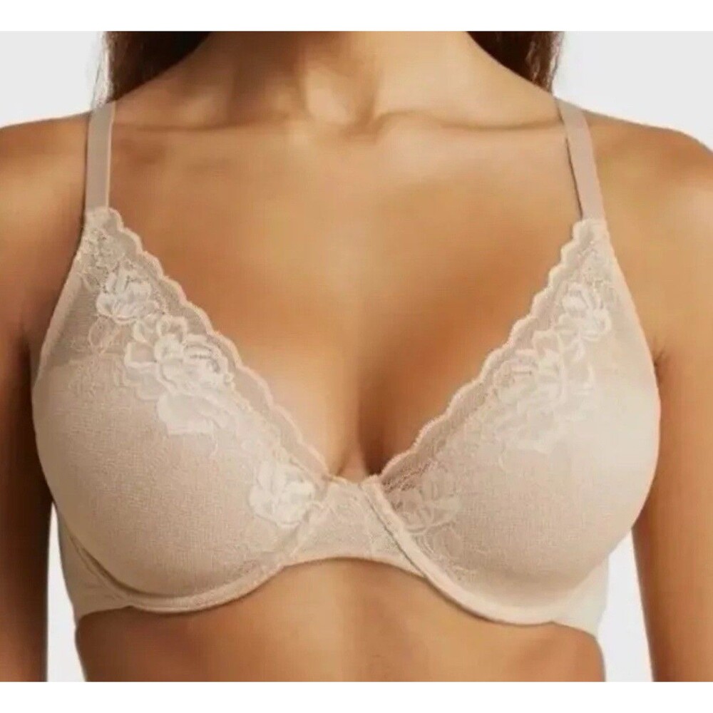 Natori Avail Full Fit Lace Covered Underwire Bra 741258 Cafe New Size 30DDD